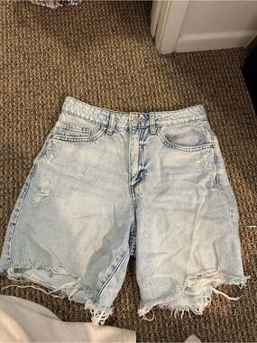 Cotton On Light Blue Distressed Denim Shorts